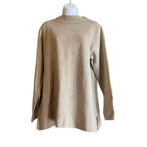 Comfortable Cozy Fall Winter Funnel Neck Sweater Heather Taupe XL NEW WITH TAGS